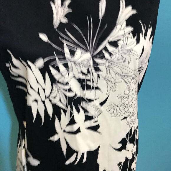 Tahari Bright Neon Dress EUC Woman's 12 Green Orange Colorblock Floral Print Fun - Picture 6 of 13